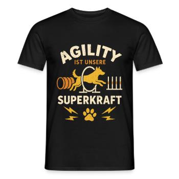 Agility Teampartner Hundeplatz Hundesport Spaß - Männer T-Shirt - Schwarz - Vorne - AI Model Male 178 light (178cm)