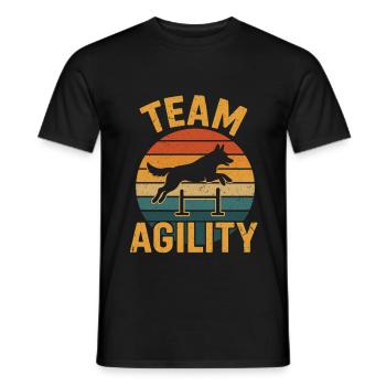 Hundesport Agility Turnier Spaß Bewegung Hund - Männer T-Shirt - Schwarz - Vorne - AI Model Male 178 light (178cm)