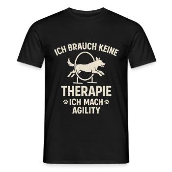 Hundesport Agility Hobby Hund Bewegung Spaß - Männer T-Shirt - Schwarz - Vorne - AI Model Male 178 light (178cm)