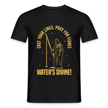 Pisces - Fish like Jesus - Men's T-Shirt - black - Front - AI Model Male 178 light (178cm)