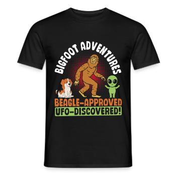 Bigfoot Beagle Genehmigt, Beagle UFO Bigfoot - Männer T-Shirt - Schwarz - Vorne - AI Model Male 178 light (178cm)