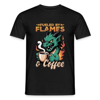 Dragon Coffee Mythical Creatures - Männer T-Shirt - Schwarz - Vorne - AI Model Male 178 light (178cm)