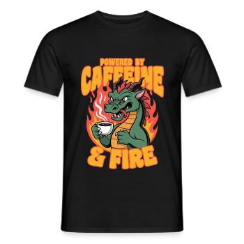 Dragon Coffee Mythical Creatures - Männer T-Shirt - Schwarz - Vorne - AI Model Male 178 light (178cm)