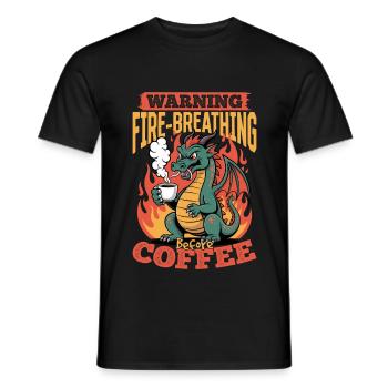 Dragon Coffee Mythical Creatures - Männer T-Shirt - Schwarz - Vorne - AI Model Male 178 light (178cm)