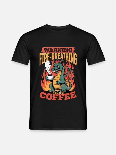 Dragon Coffee Mythical Creatures - Men's T-Shirt - black