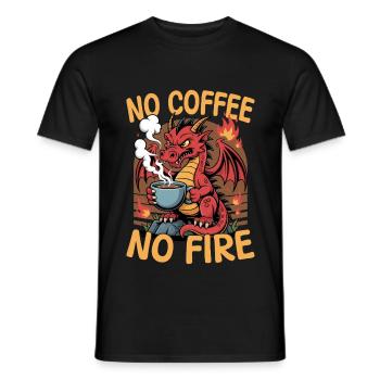 Dragon Coffee Mythical Creatures - Männer T-Shirt - Schwarz - Vorne - AI Model Male 178 light (178cm)