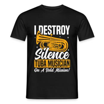 Wind Instruments Marching Band Tuba - Men's T-Shirt - black - Front - AI Model Male 178 light (178cm)