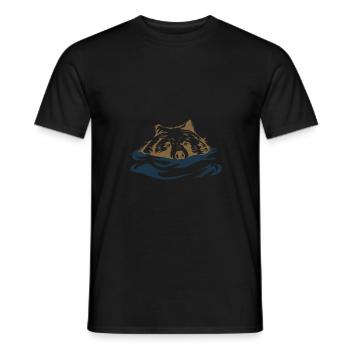 Grizzlybär Schwimmen Geschenkidee - Männer T-Shirt - Schwarz - Vorne - AI Model Male 178 light (178cm)