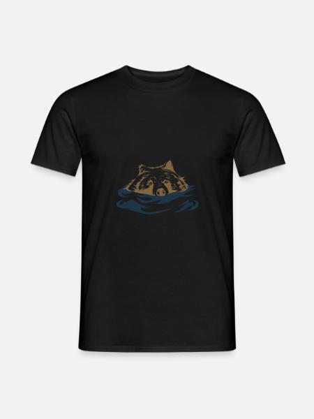 Grizzlybär Schwimmen Geschenkidee - Männer T-Shirt - Schwarz
