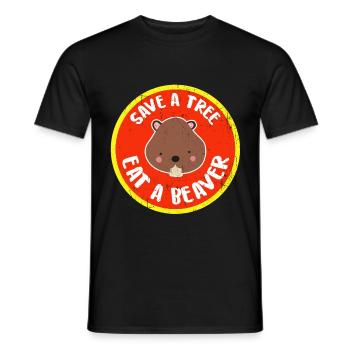 Bieber - Männer T-Shirt - Schwarz - Vorne - AI Model Male 178 light (178cm)
