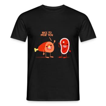 Metzger Fleisch Steak witzig Geschenk Geschenkidee - Männer T-Shirt - Schwarz - Vorne - AI Model Male 178 light (178cm)