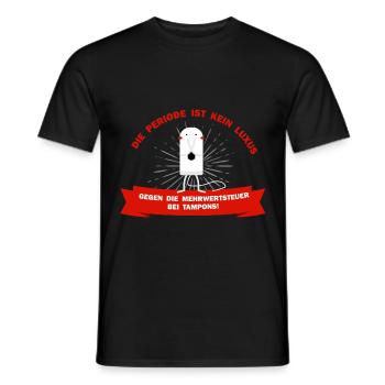 Periode Menstruation Luxus Steuer Tampons Sprüche - Männer T-Shirt - Schwarz - Vorne - AI Model Male 178 light (178cm)