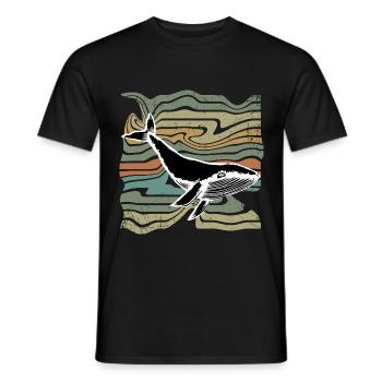 Baleine baleine baleine bleue - T-shirt homme - noir - Devant - AI Model Male 178 light (178cm)