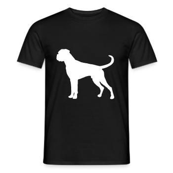 Boxer Hund Deutscher Boxer Silhouette Haustier - Männer T-Shirt - Schwarz - Vorne - AI Model Male 178 light (178cm)