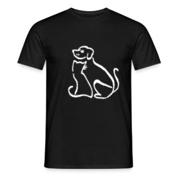L'amour des chiens et des chats - T-shirt homme - noir - Devant - AI Model Male 178 light (178cm)