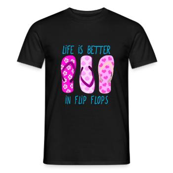 Life is better in Flip Flops - Männer T-Shirt - Schwarz - Vorne - AI Model Male 178 light (178cm)