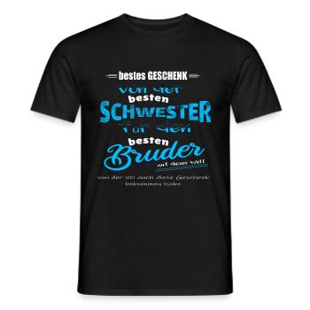 bestes Geschenk Schwester und Bruder - Männer T-Shirt - Schwarz - Vorne - AI Model Male 178 light (178cm)