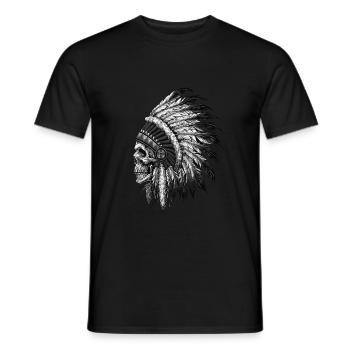 Crâne indien amérindien - T-shirt homme - noir - Devant - AI Model Male 178 light (178cm)