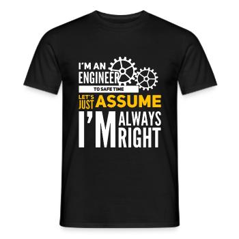 ingénieur - T-shirt homme - noir - Devant - AI Model Male 178 light (178cm)