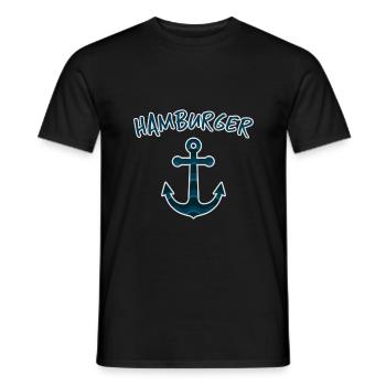 Hamburgerin Hamburg Hamburger Anker Geschenk - Männer T-Shirt - Schwarz - Vorne - AI Model Male 178 light (178cm)
