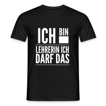 Ich bin Lehrerin, ich darf das - Männer T-Shirt - Schwarz - Vorne - AI Model Male 178 light (178cm)