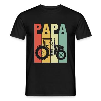 Tractor daddy tractor farmer father farmer - Men's T-Shirt - black - Front - AI Model Male 178 light (178cm)