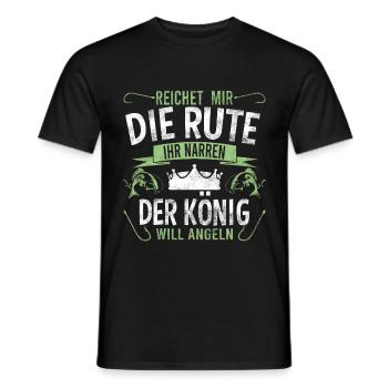 Reichet mir die Rute der König will angeln - Männer T-Shirt - Schwarz - Vorne - AI Model Male 178 light (178cm)