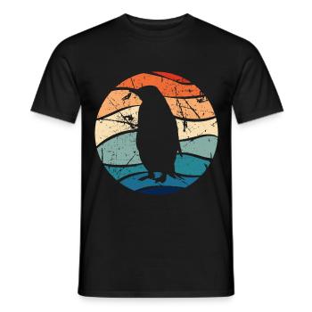 Pinguin Pinguine Tier Eis Vogel Retro Geschenk - Männer T-Shirt - Schwarz - Vorne - AI Model Male 178 light (178cm)