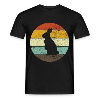 Rabbit Easter Retro Gift - Men's T-Shirt - black - Front - AI Model Male 178 light (178cm)