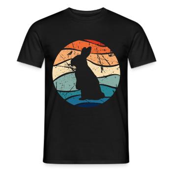 Rabbit Easter Retro Gift - Men's T-Shirt - black - Front - AI Model Male 178 light (178cm)
