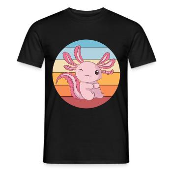 Schwanzlurch Geschenk Brusttasche Axolotl - Männer T-Shirt - Schwarz - Vorne - AI Model Male 178 light (178cm)