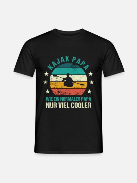 Kajak Papa Kajakfahrer Vater Kanu Vatertag - Männer T-Shirt - Schwarz