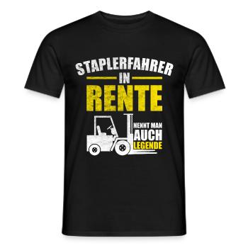 Rente Staplerfahrer Lagerist Ruhestand Pension - Männer T-Shirt - Schwarz - Vorne - AI Model Male 178 light (178cm)