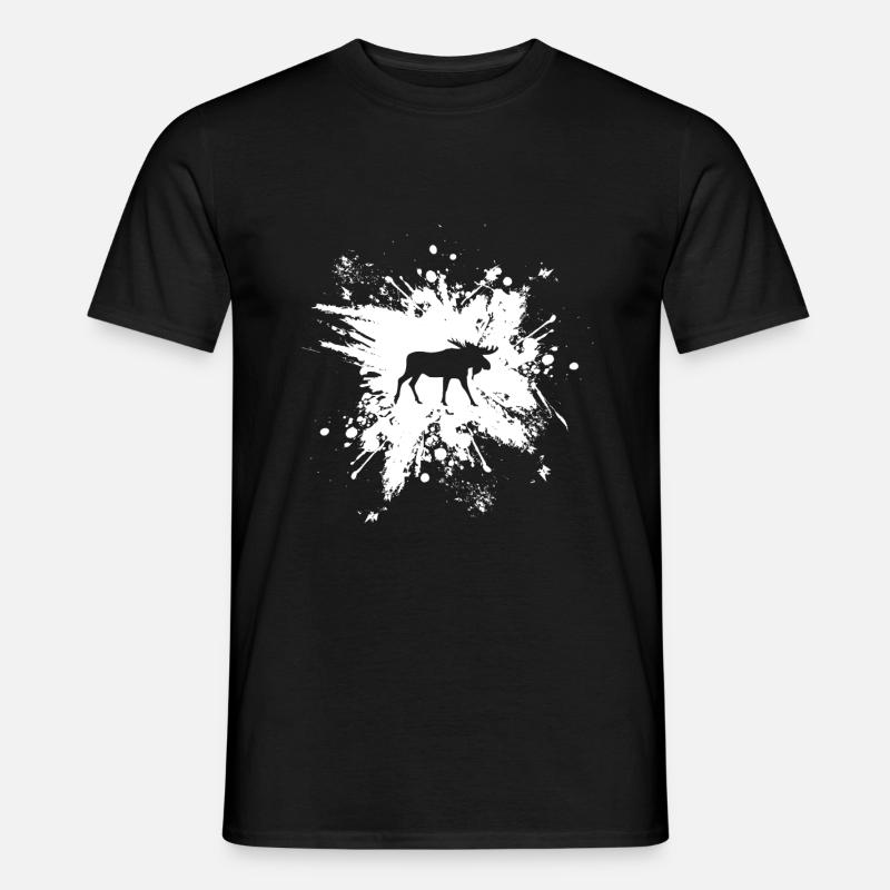 Elch Elche Elchkuh Geweih Geschenk Tierschützer - Männer T-Shirt - Schwarz