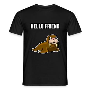 Walrus - Men's T-Shirt - black - Front - AI Model Male 178 light (178cm)