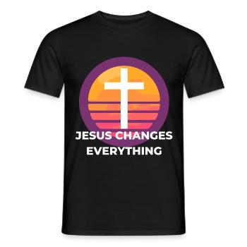 Jesus Change Everthing - Jesus Christ God - Men's T-Shirt - black - Front - AI Model Male 178 light (178cm)