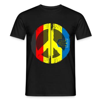 Germany Ukraine Flag Peace Sign - Männer T-Shirt - Schwarz - Vorne - AI Model Male 178 light (178cm)