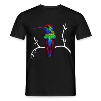 kohlibrie on a branch - Men's T-Shirt - black - Front - AI Model Male 178 light (178cm)