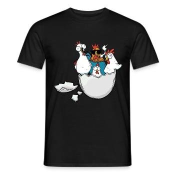 Coquille d’œuf Poulets Oeufs de Pâques Volaille Volaille - T-shirt homme - noir - Devant - AI Model Male 178 light (178cm)
