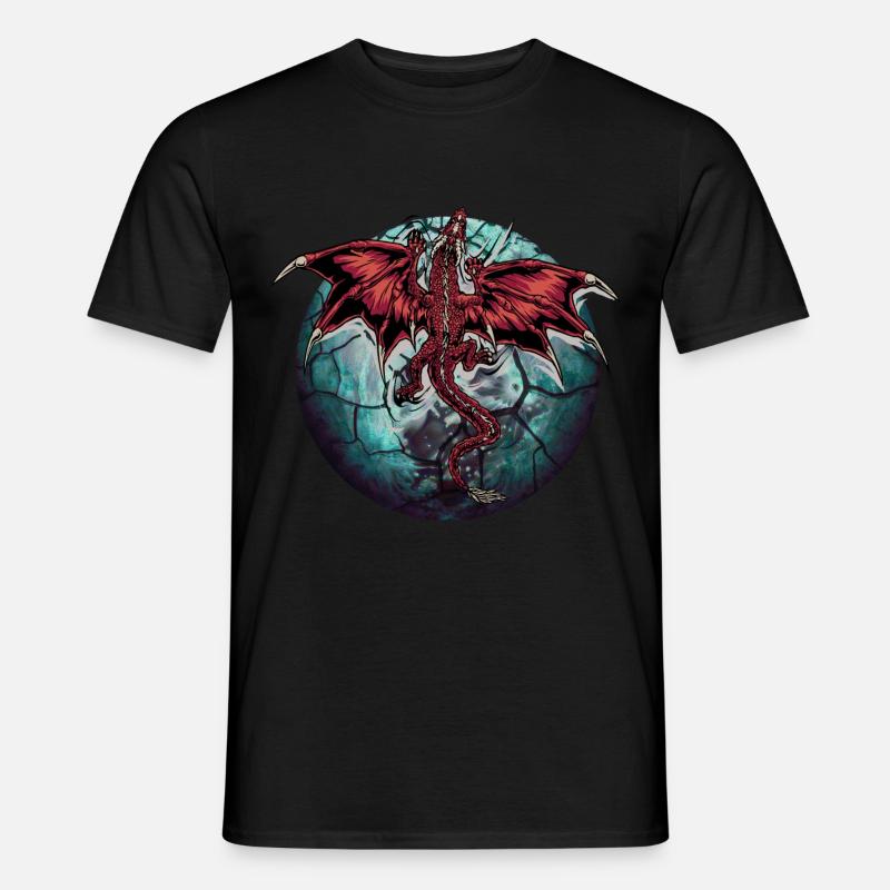 Planet Drache Drachen - Männer T-Shirt - Schwarz
