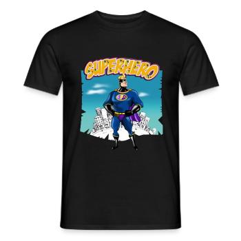 Superheld - Männer T-Shirt - Schwarz - Vorne - AI Model Male 178 light (178cm)