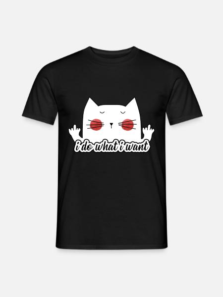 Lustige Freche Katze (Do What I Want) - Männer T-Shirt - Schwarz