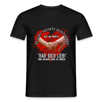 Child Children Daughter Son Gift Heart Hand Hab - Men's T-Shirt - black - Front - AI Model Male 178 light (178cm)
