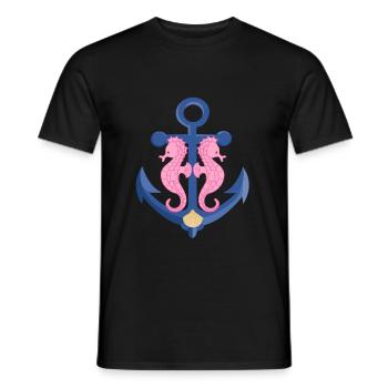 Hippocampe Anker - T-shirt homme - noir - Devant - AI Model Male 178 light (178cm)