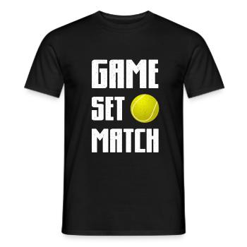 Tennis Tennisspieler Tennisplatz - Männer T-Shirt - Schwarz - Vorne - AI Model Male 178 light (178cm)