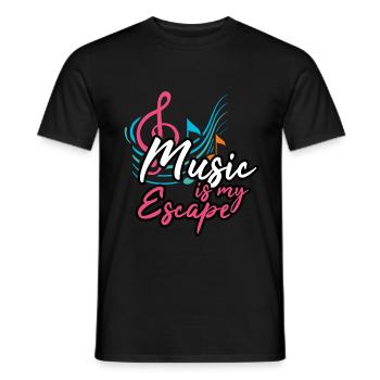 Music sounds Music style Listening colorful notes Party disco - Men's T-Shirt - black - Front - AI Model Male 178 light (178cm)