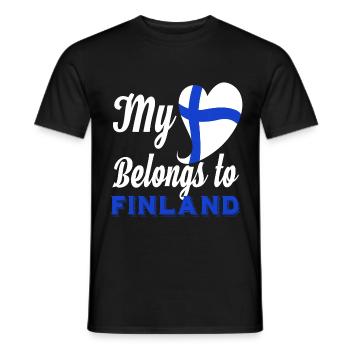 Finlande Drapeau Drapeau Pays Scandinavie Idée - T-shirt homme - noir - Devant - AI Model Male 178 light (178cm)