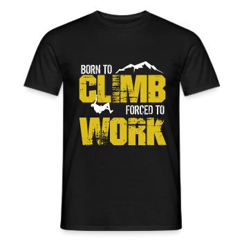 Climbing rope hobby sport mountain carabiner climb - Men's T-Shirt - black - Front - AI Model Male 178 light (178cm)