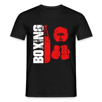 Boxen Sparring Sport Hobby Boxhandschuh Boxsack - Männer T-Shirt - Schwarz - Vorne - AI Model Male 178 light (178cm)