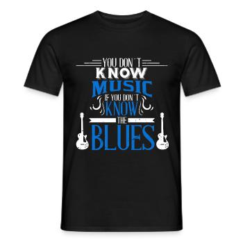 Blues Gitarre Geschenk Musik Band Noten Idee - Männer T-Shirt - Schwarz - Vorne - AI Model Male 178 light (178cm)